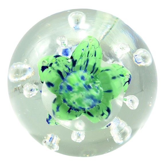 Hand Blown Art Glass Under the Sea Paperweight Bullicante Dolphins Sea Gulls VTG - Picture 6 of 10